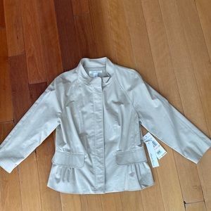 NWT Kenneth Cole New York Peplum Khaki Jacket